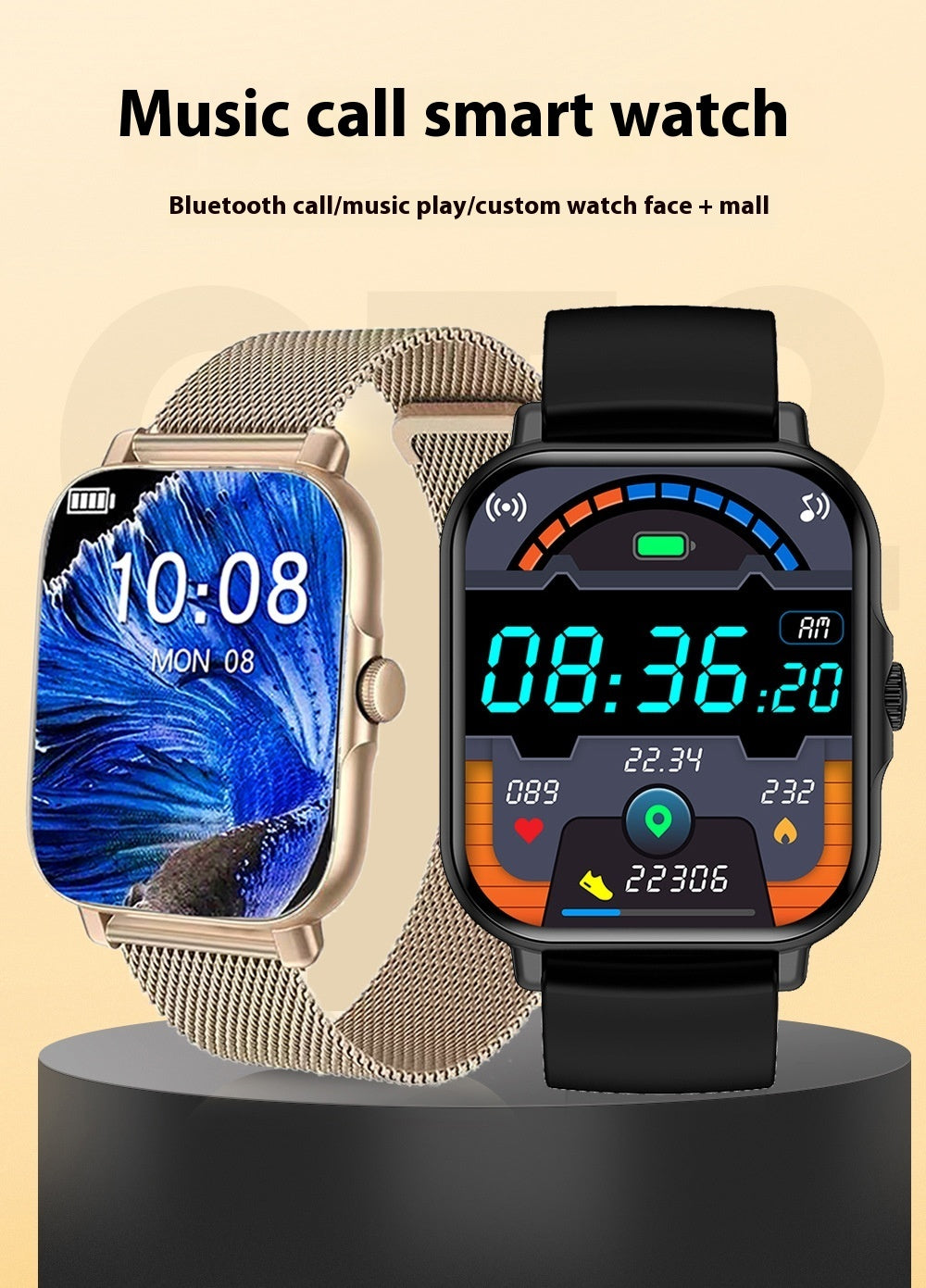 Bluetooth Calling Smart Watch Message Reminder Sports Heart Rate Sleep Monitoring