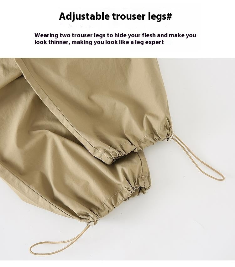 High Waist Slimming Draping Ankle-tied Trousers For Women